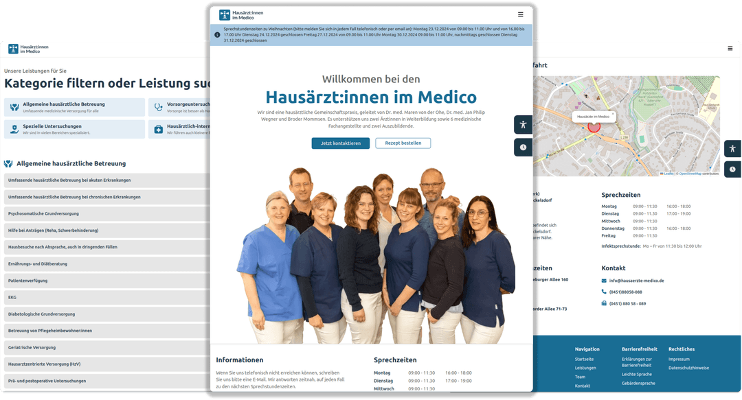 Verschiedene Grafiken, die den Webauftritt von Beyond Education zeigen